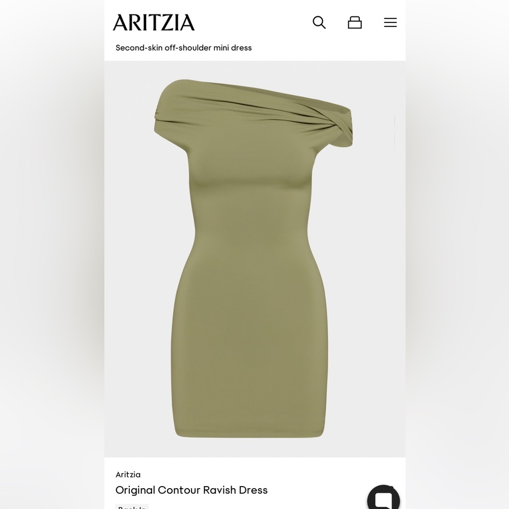 New Aritzia Elegant Olive Green Dress